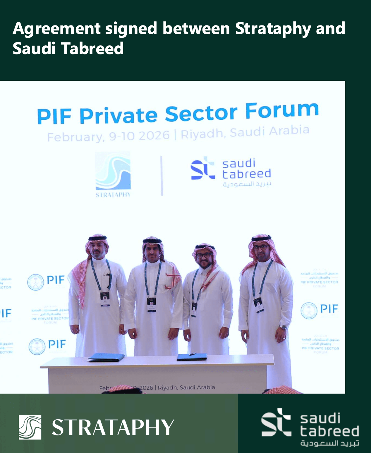 Agreement signed between Strataphy and Saudi Tabreed